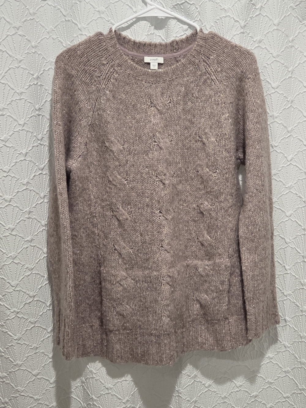 PureJill Mauve Cable Knit Sweater - Women